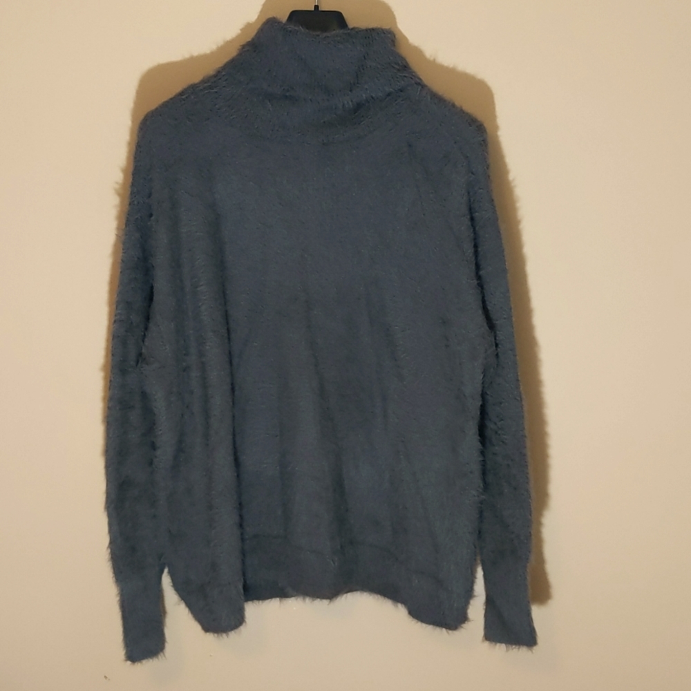Joe Fresh| NWOT Gray Long Sleeve Eyelash Knit Turtleneck Sweater Nylon Blend